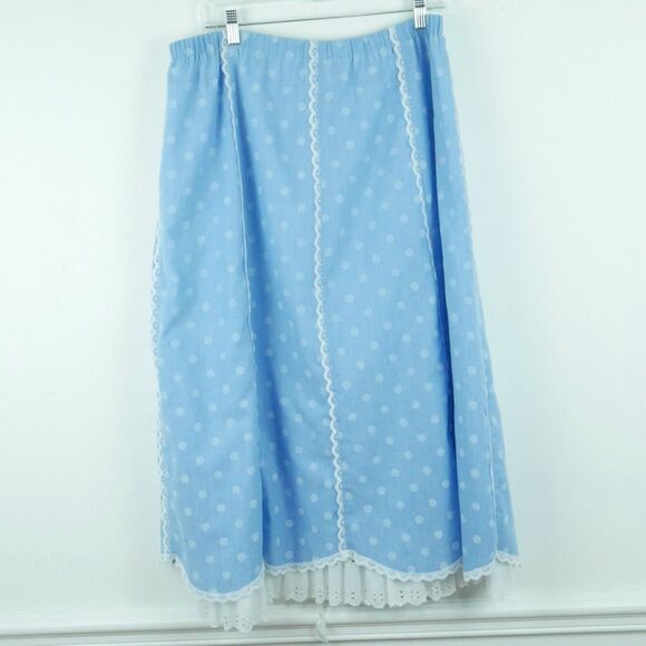 Vintage Medium Dress Set FLAWS Prairie Western Polka Dot Pioneer Puff Sleeve 80s - Picture 9 of 12